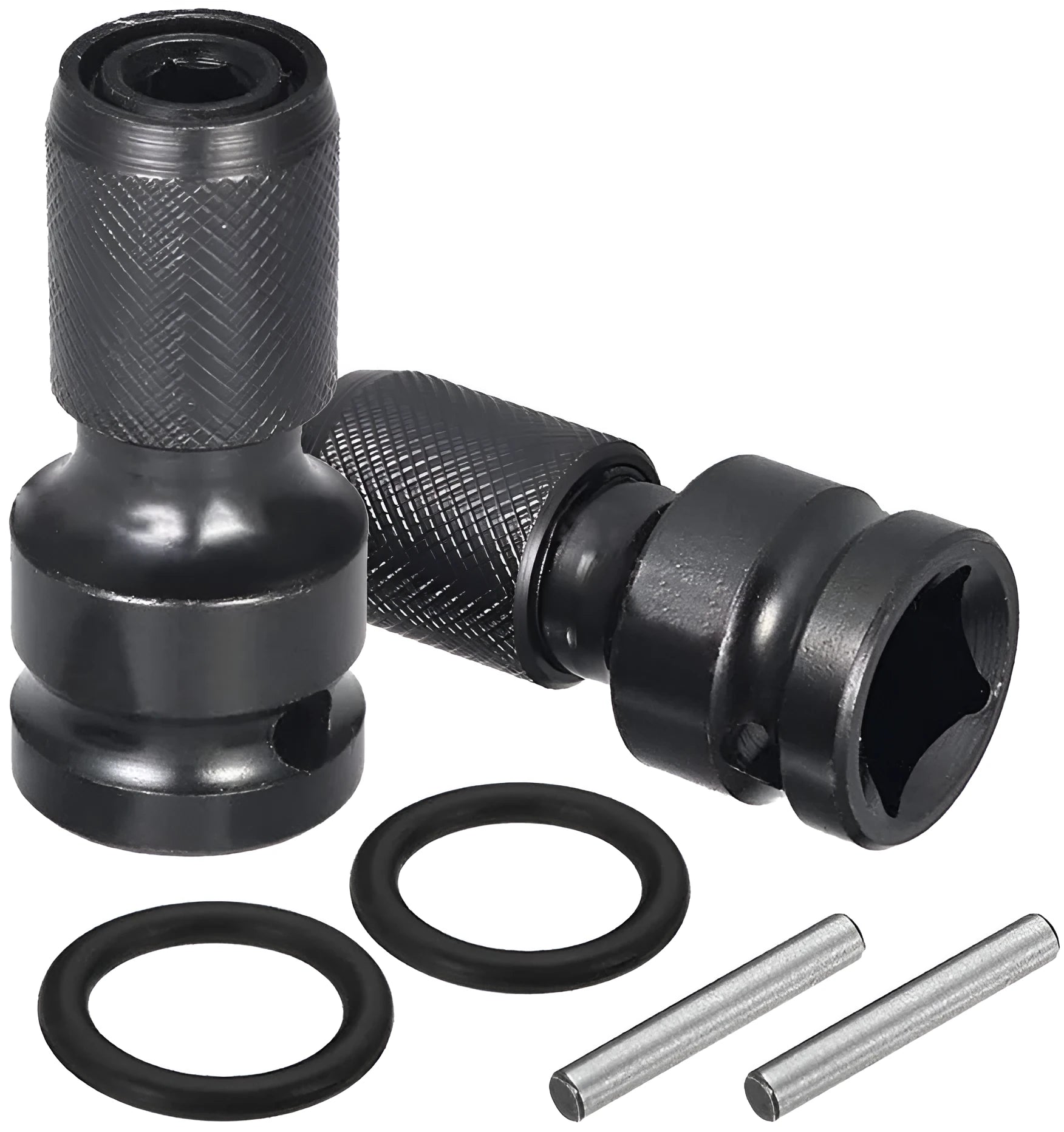 Steel telescopic bit holder with hexagonal handle for electric wrench, shown with extended sleeve.