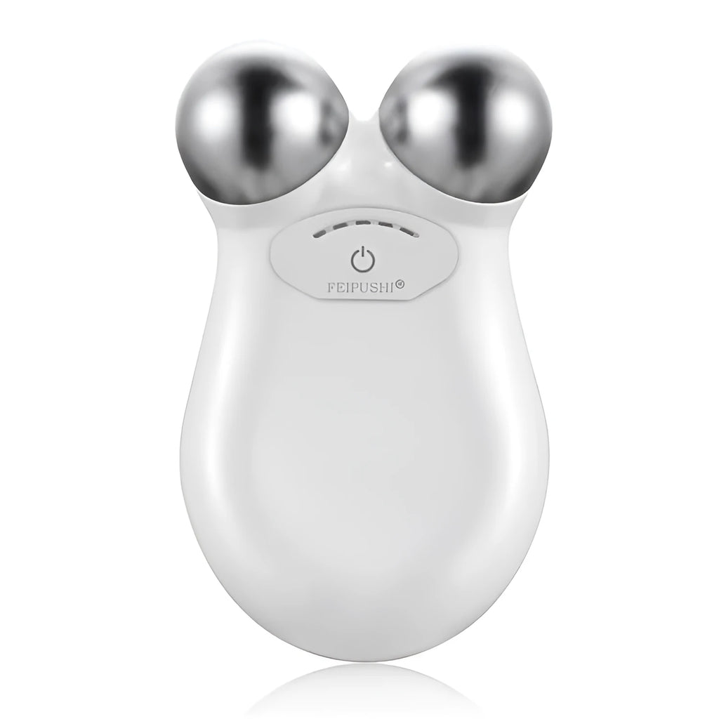 HS-858 microcurrent facial lifting device in pink or white colour measuring 106mm × 65mm × 38mm