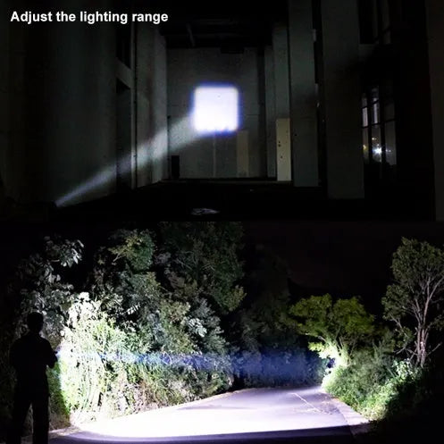 Mini telescopic aluminium alloy LED flashlight with adjustable focus and pocket clip