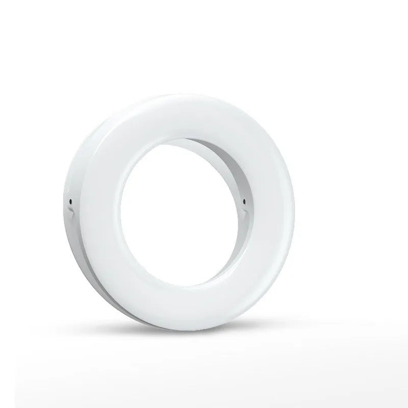Compact black USB rechargeable selfie ring light for mobile phone photography