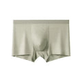Bamboo fibre seamless men's underwear mid waist breathable antibacterial solid colour black front view