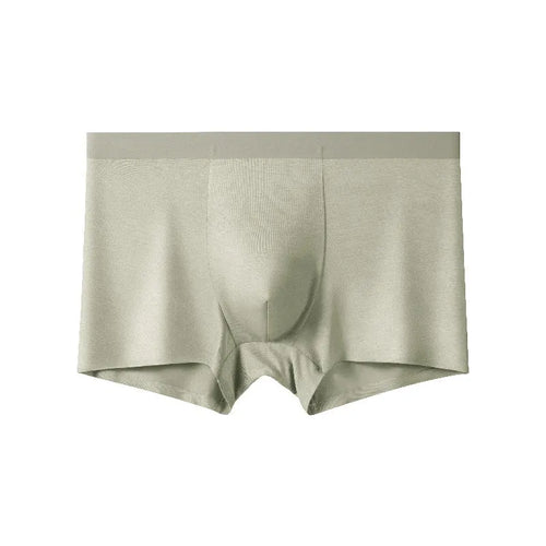 Bamboo fibre seamless men's underwear mid waist breathable antibacterial solid colour black front view