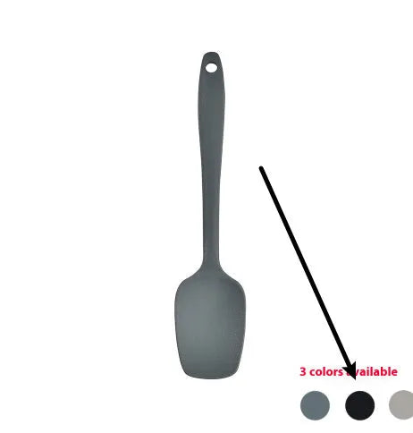 12-piece silicone kitchen utensil set with rotating storage bucket in black, dark gray or khaki
