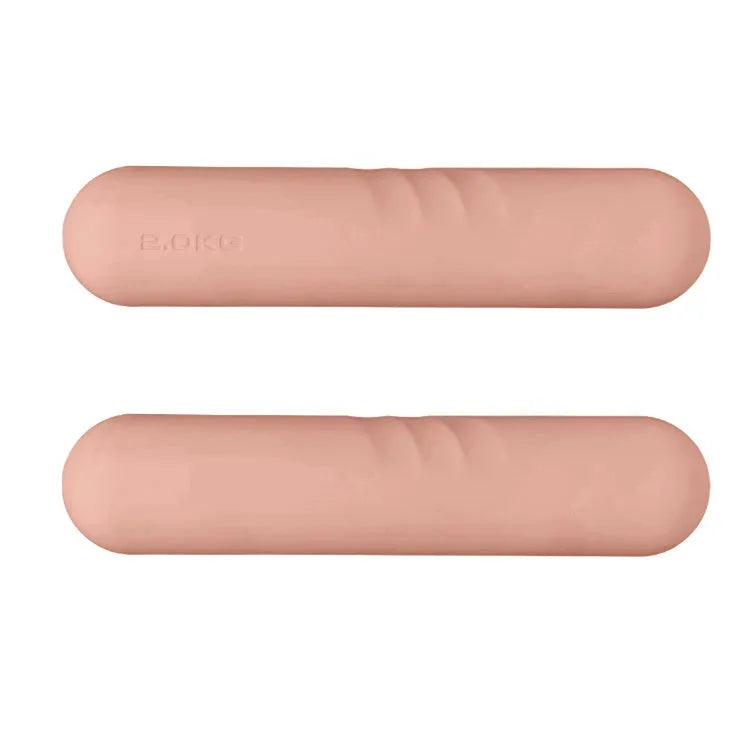 A hand-drawn silicone-grip dumbbell stick in various colours with selectable weight options.