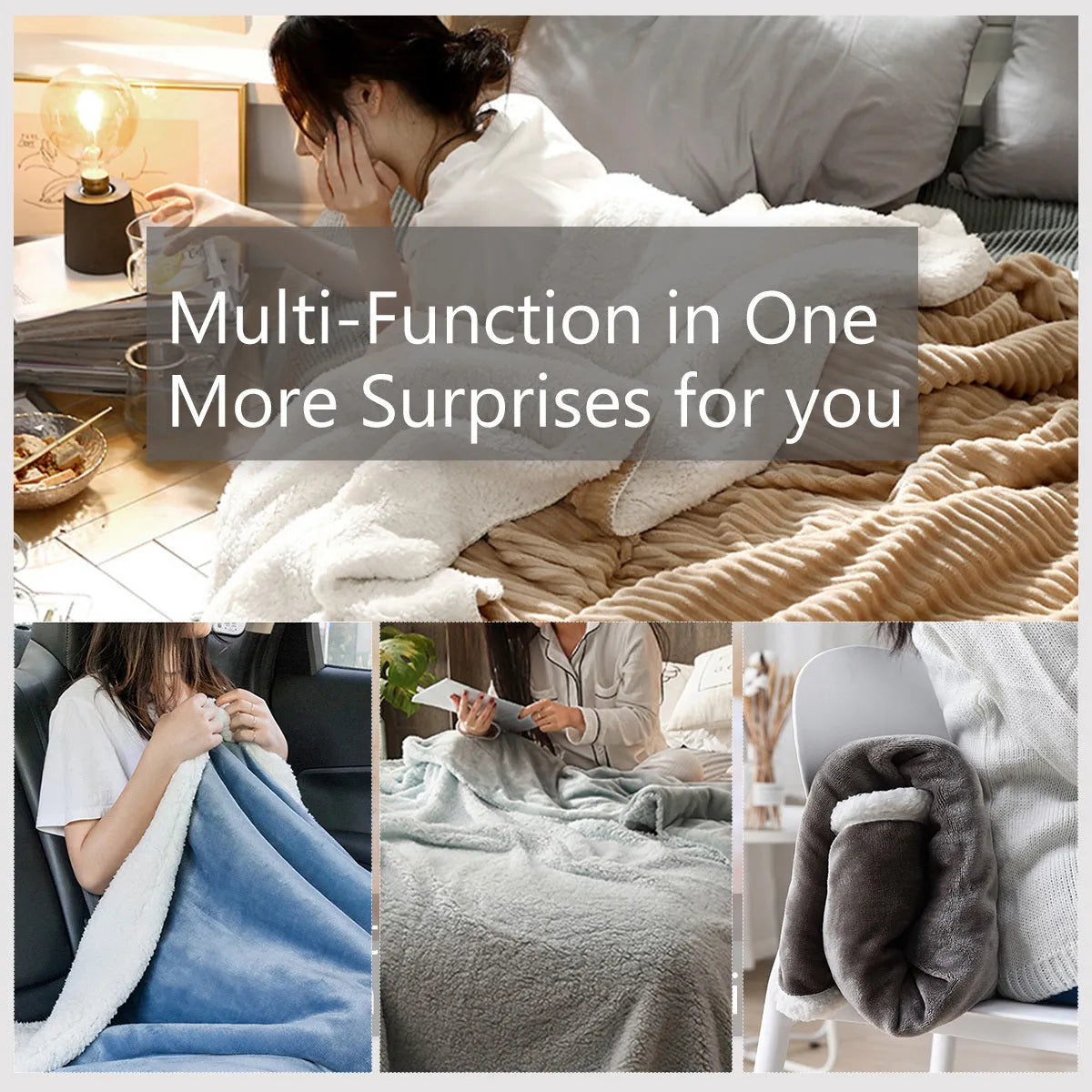Black lamb wool blanket with butterfly theme on sofa, 150x200cm, Sherpa fleece