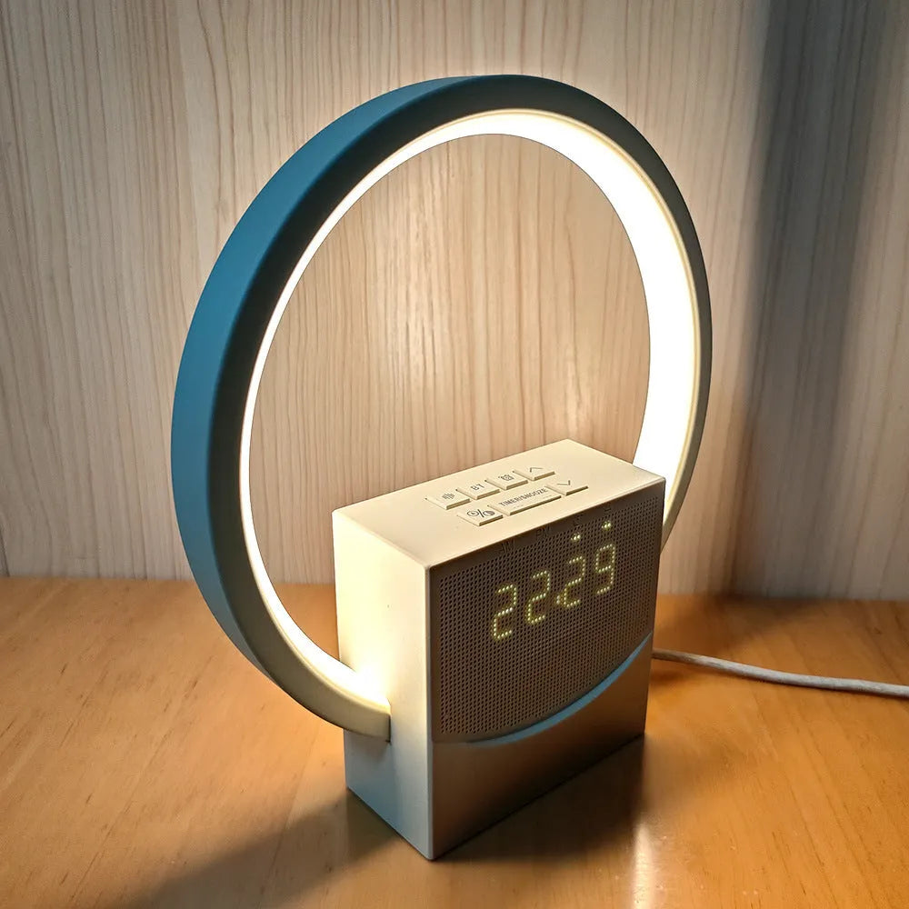White noise sleep light with touch wake and simulated sunrise alarm, white colour, 200mm by 48mm by 220mm