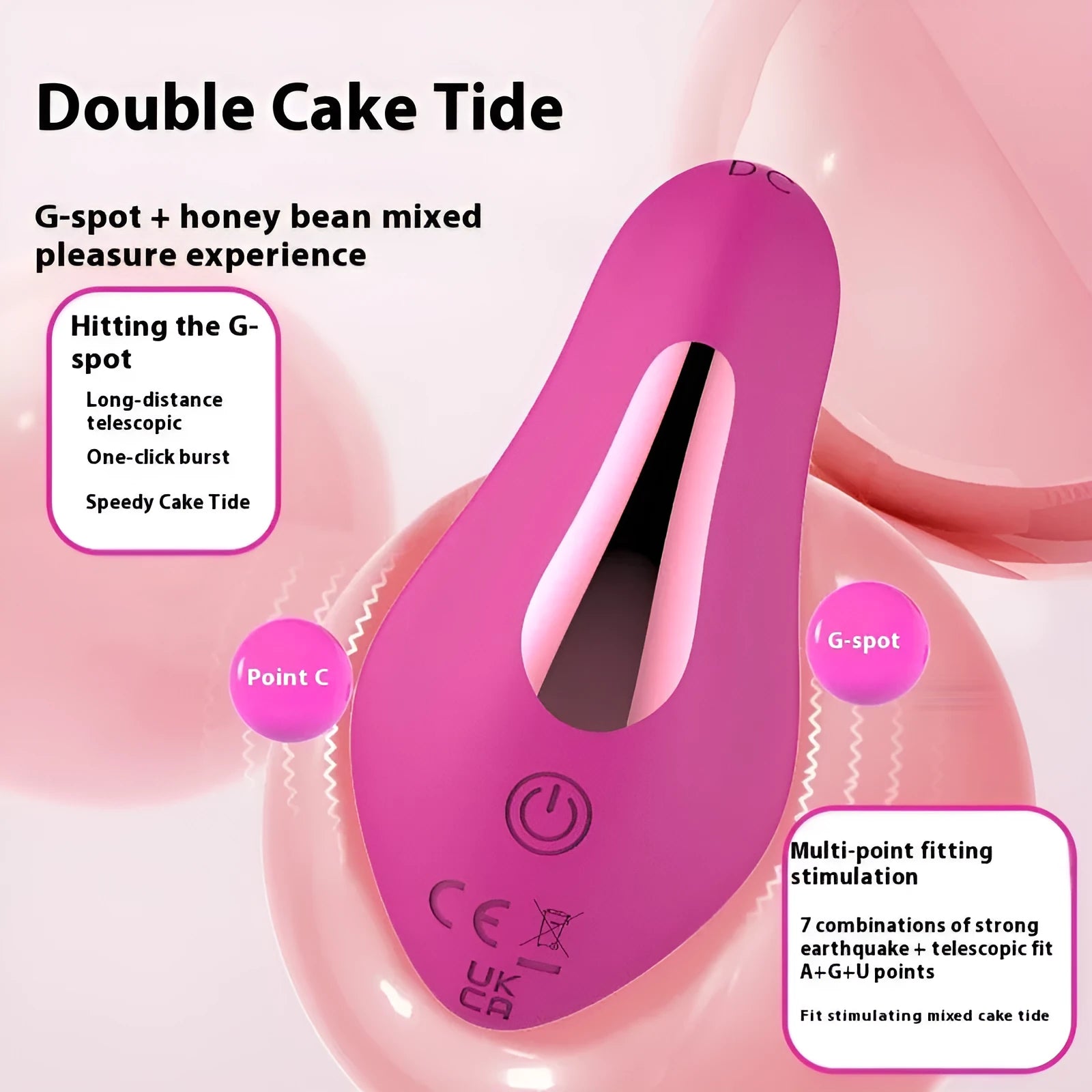 Rose red silicone wearable female massager with smartphone APP control and USB charging