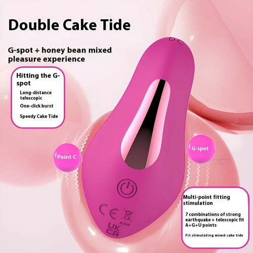 Rose red silicone wearable female massager with smartphone APP control and USB charging