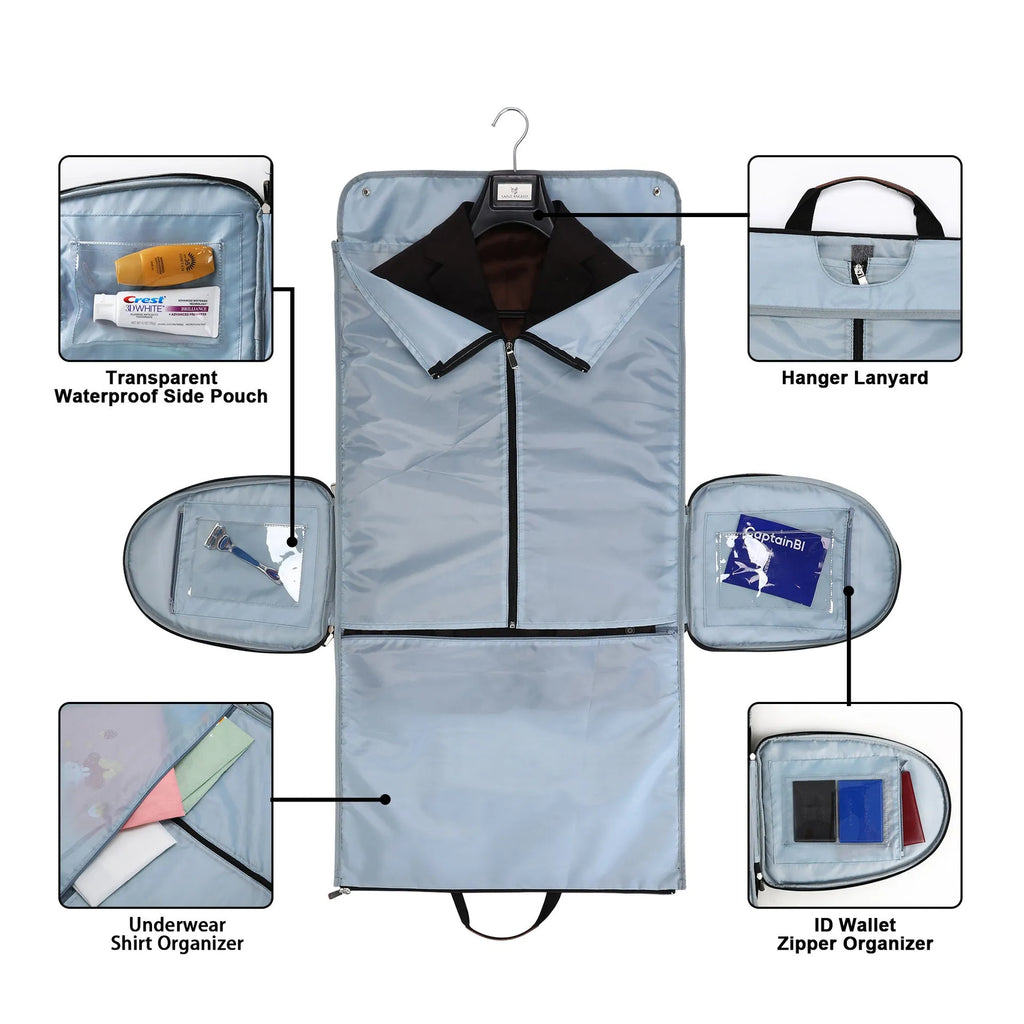 Foldable dark blue Oxford cloth duffel bag with 36-55L capacity for travel and gym.