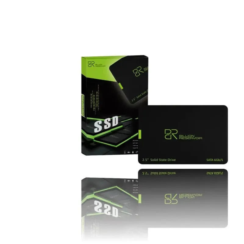 Black plastic-cased solid state drive with SATA 3.0 interface, 100mm by 70mm dimensions