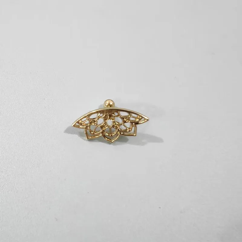 Spider web geometric mesh stud earrings in gold and silver electroplated metal for Halloween