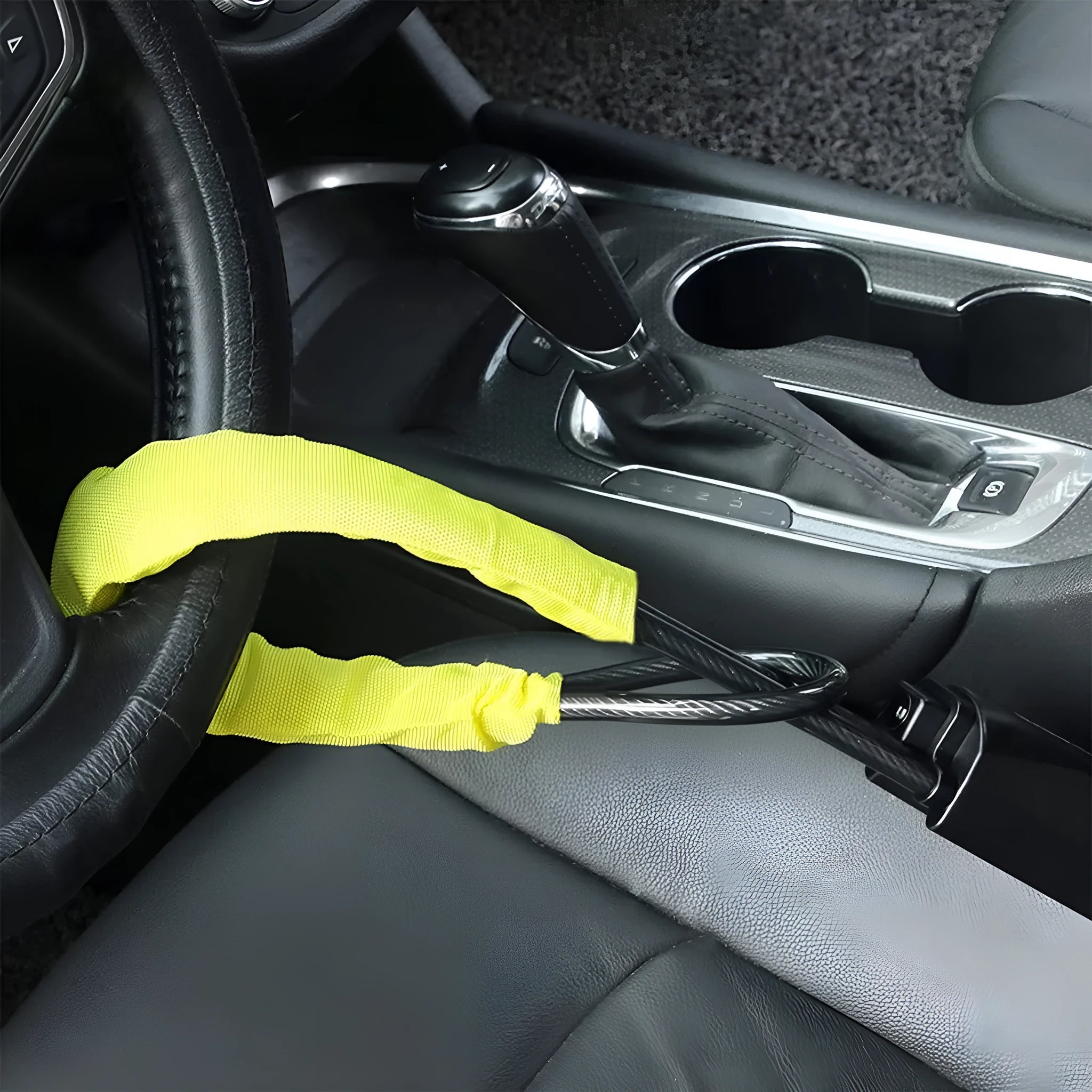 General Motors car steering wheel security lock with wire cable in red colour option