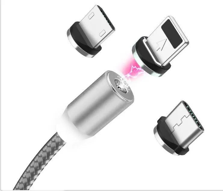 YBD magnetic LED charging cable 1 metre length with aluminium shell in multiple colours