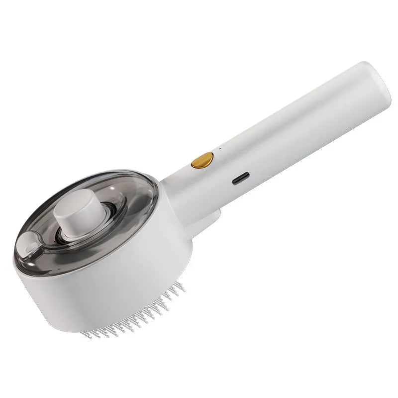 Ceramic white pet grooming brush with steam function and UV sterilisation light