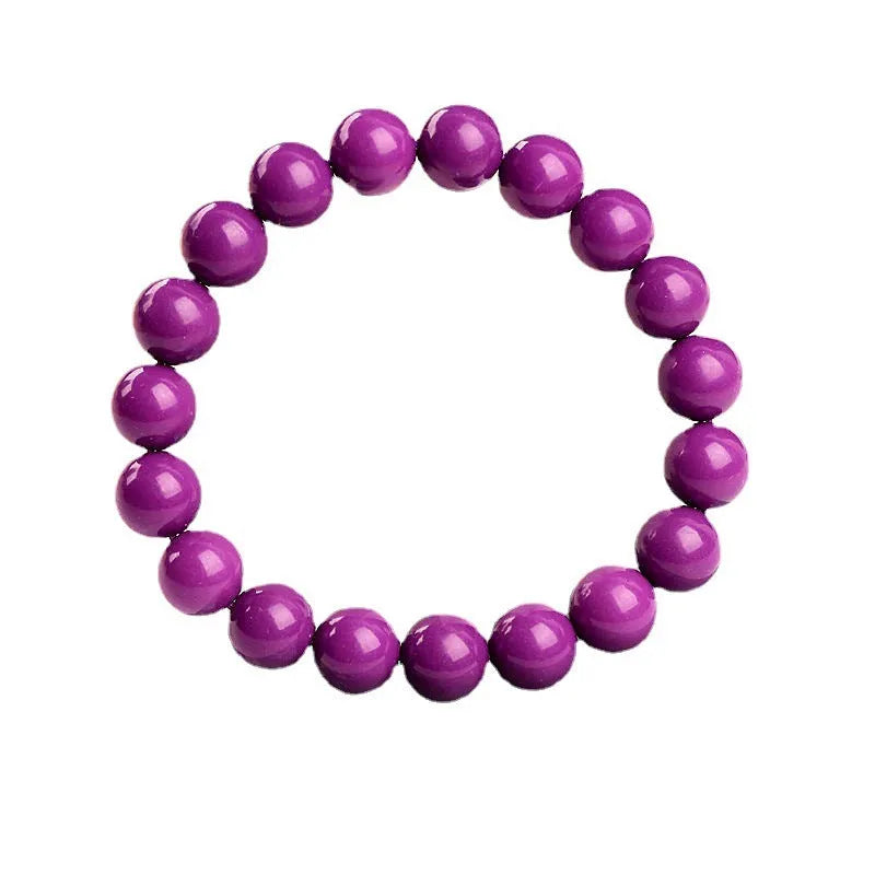 Jiuya purple mica crystal bracelet with polished beads in single circle design