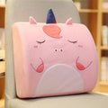 Cartoon memory foam car cushion seat back pillow in six character designs with removable inner core