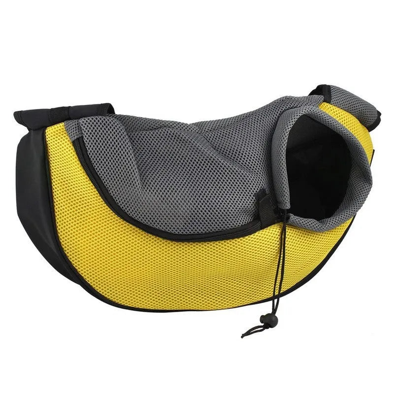 Polyester pet backpack carrier for cats and small dogs in blue colour with adjustable shoulder straps
