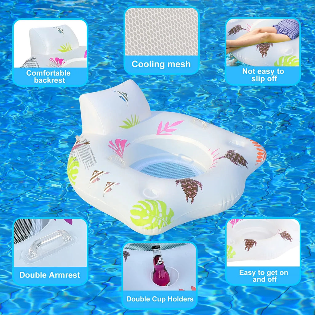 White U-shaped luminous inflatable float measuring 120x120 cm