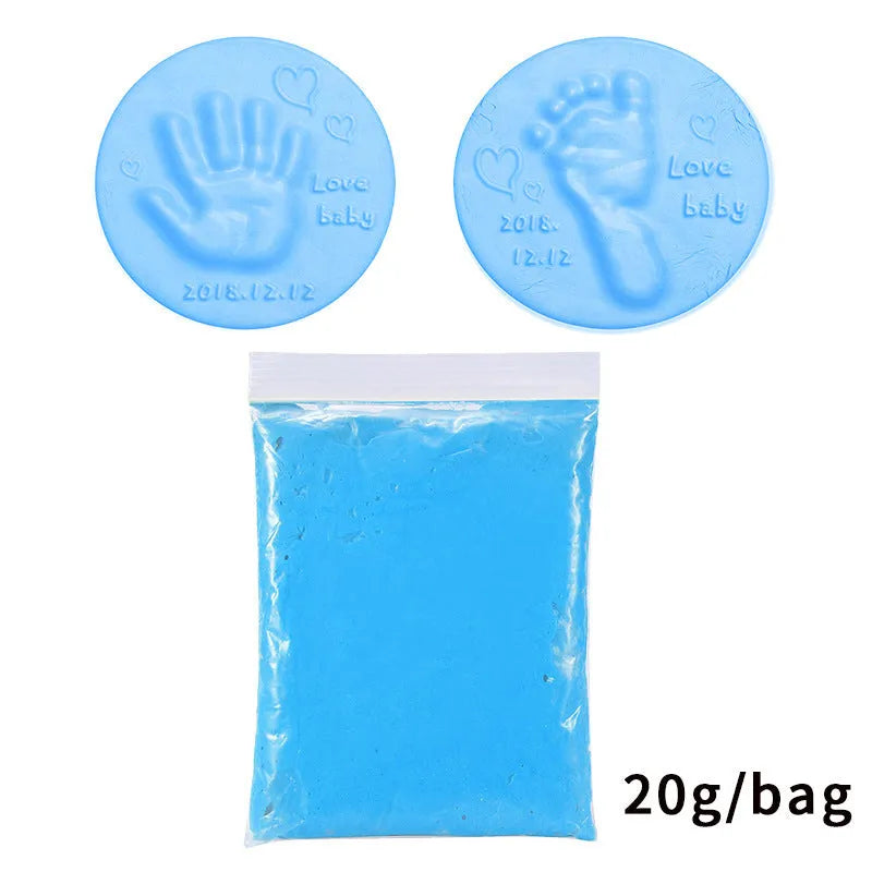 Baby handprint and footprint clay kit in ten colours, 20g soft non-toxic clay