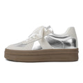 Retro round toe sports board shoes in matte finish with cross shoulder straps