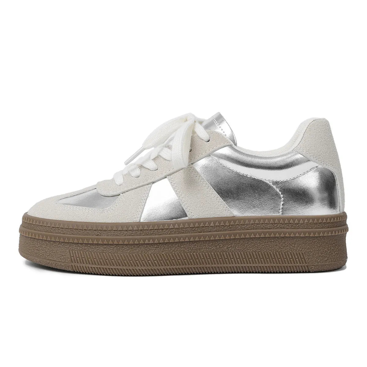 Retro round toe sports board shoes in matte finish with cross shoulder straps