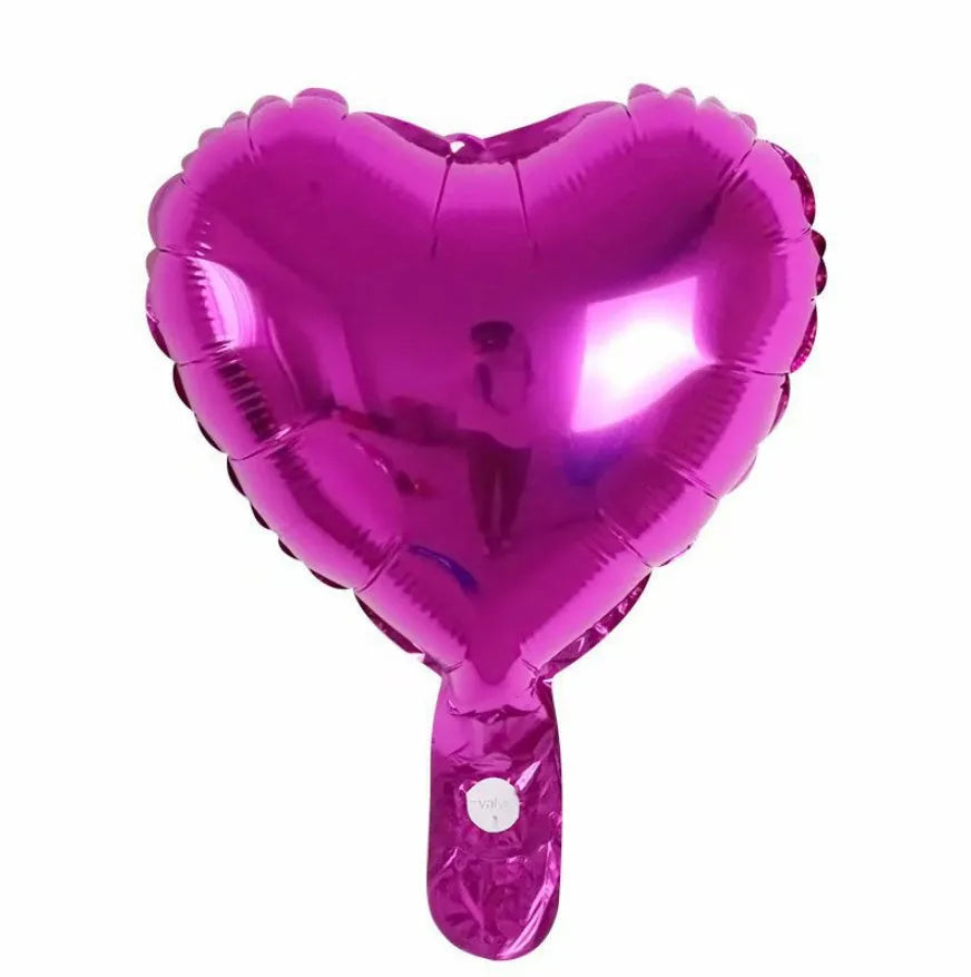 Peach heart shaped aluminium balloons with sparkle finish in four colour options