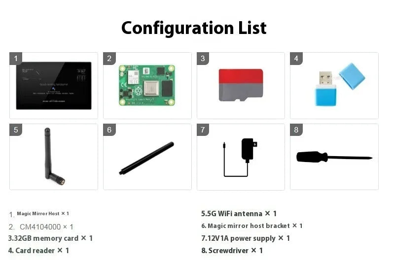13.3 inch integrated computer voice assistant with CM4 main control and touch display magic mirror interface