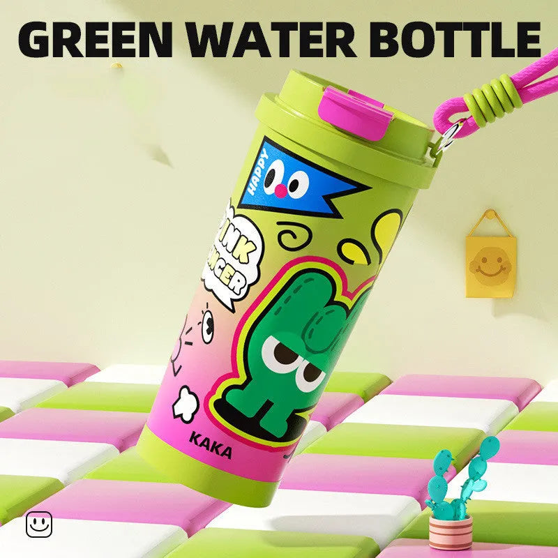 Creative stainless steel vacuum cup with colour options: black, blue and red, green, pink purple.