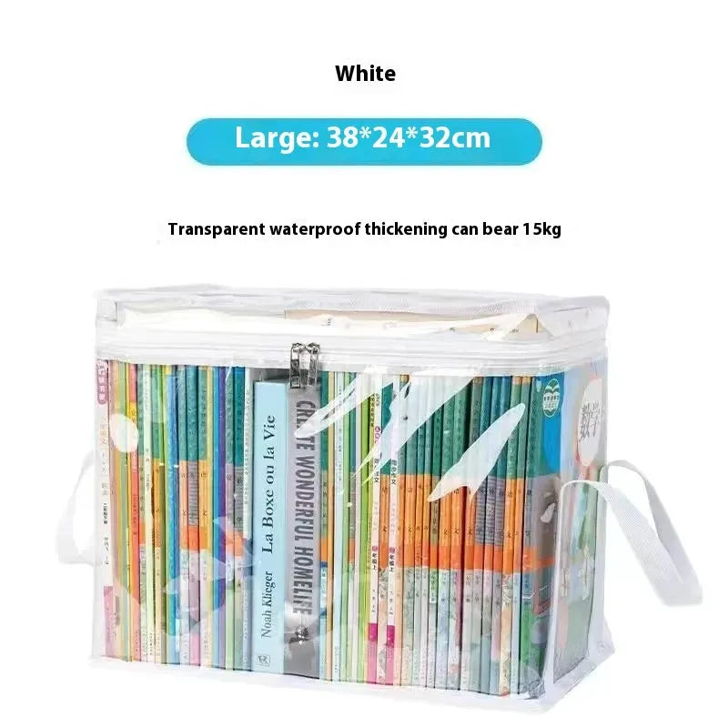 Transparent foldable PVC water buggy bag showing 24L capacity and dimensions