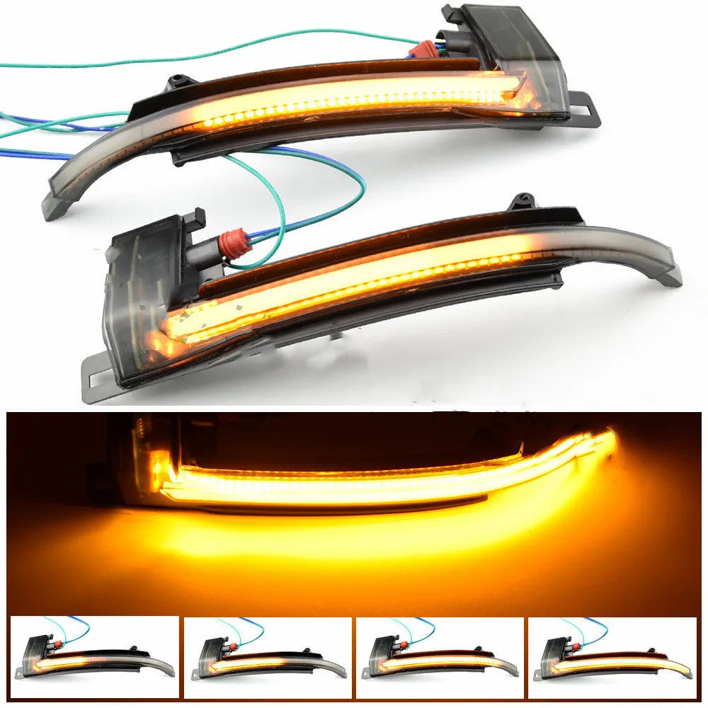 Audi B8 dynamic LED mirror turn signal in black or white finish