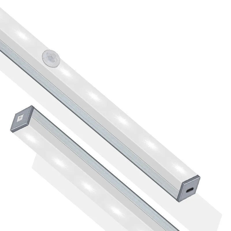 Magnetic USB rechargeable LED closet light with motion sensor in aluminium housing