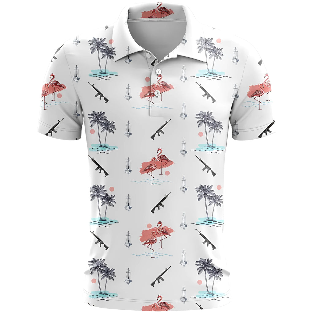 3D printed pattern sports short sleeve top in bird eye polyester fabric, loose fit leisure wear