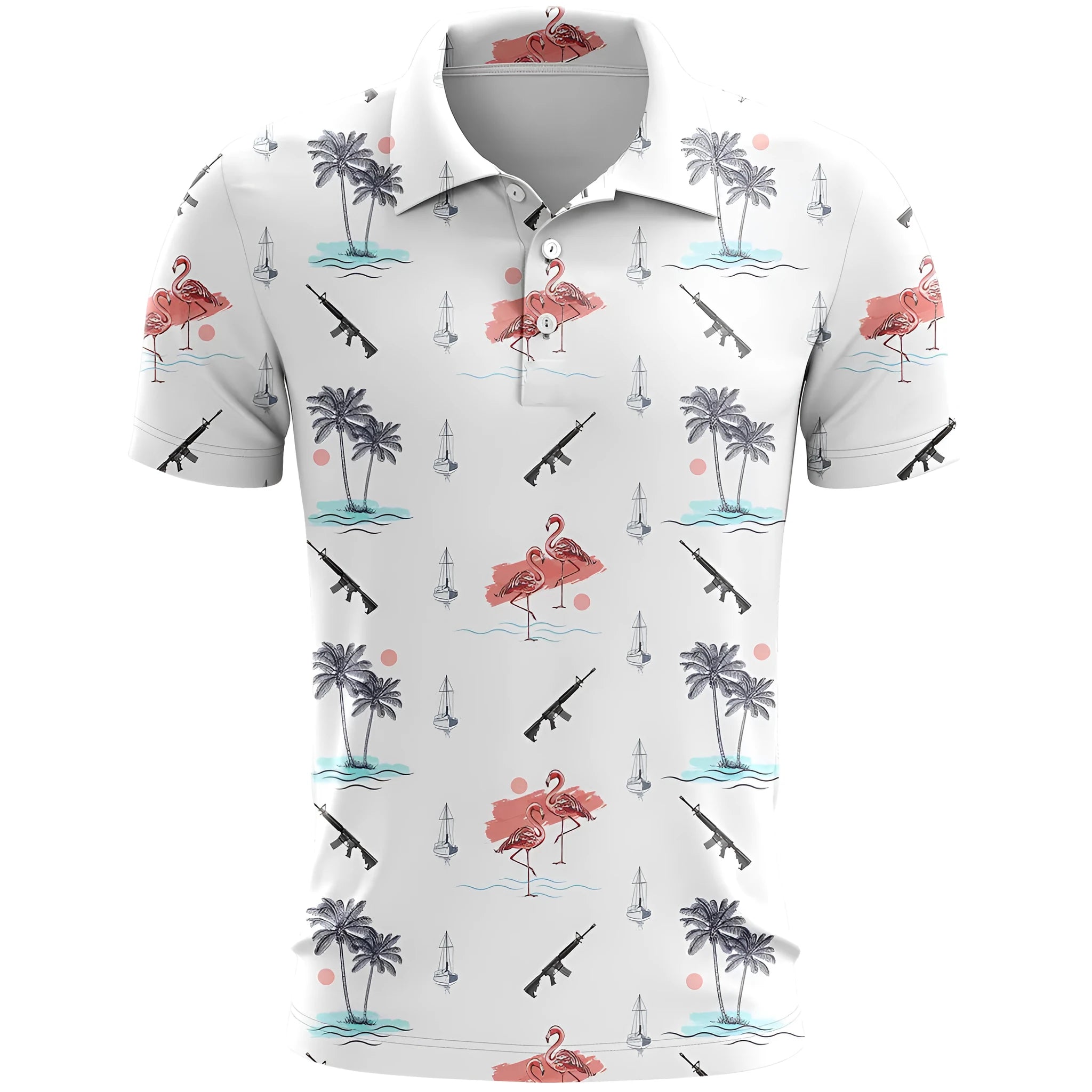 3D printed pattern sports short sleeve top in bird eye polyester fabric, loose fit leisure wear