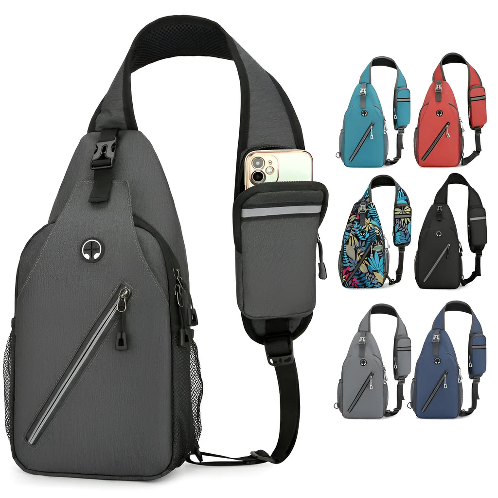 Multifunctional men's shoulder crossbody bag in hard-wearing oxford cloth, large capacity, multiple colour options