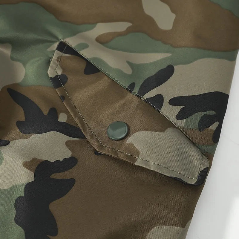 Men's thickened camouflage plus size coat with long sleeves and side pockets in autumn winter style