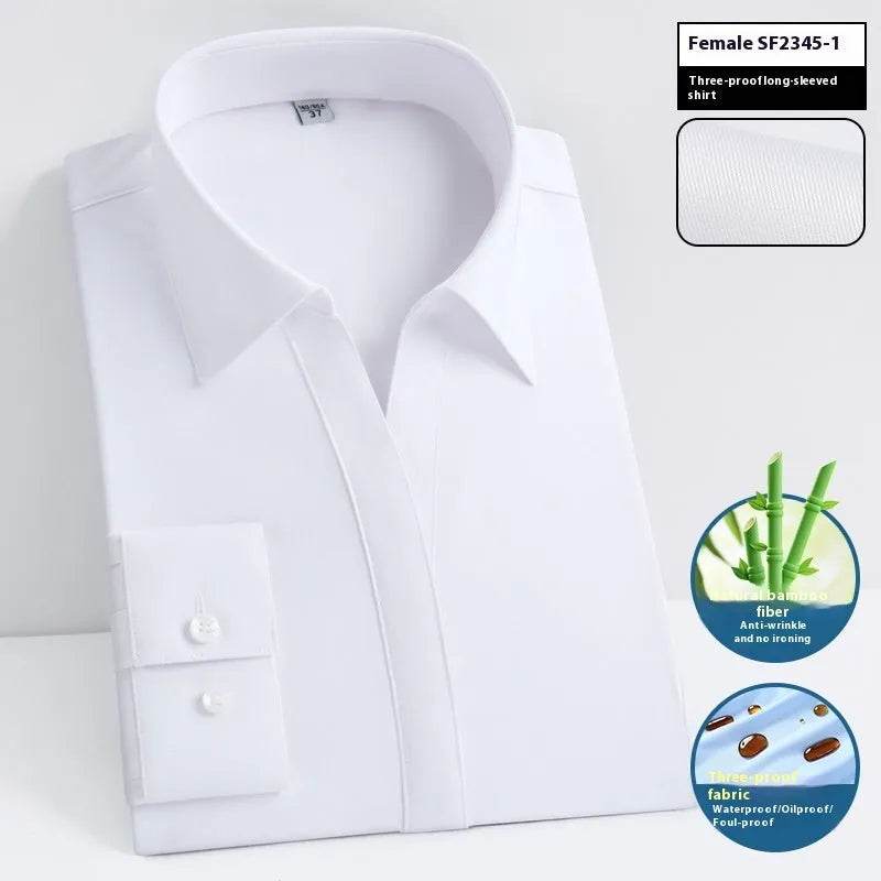 Men's slim fit bamboo fibre business shirt with square collar in solid colour