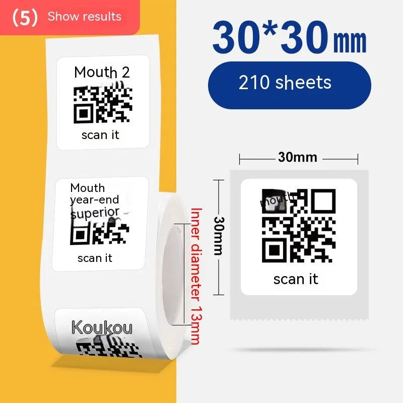 Roll of 40x40mm bright white thermal synthetic paper labels for retail pricing