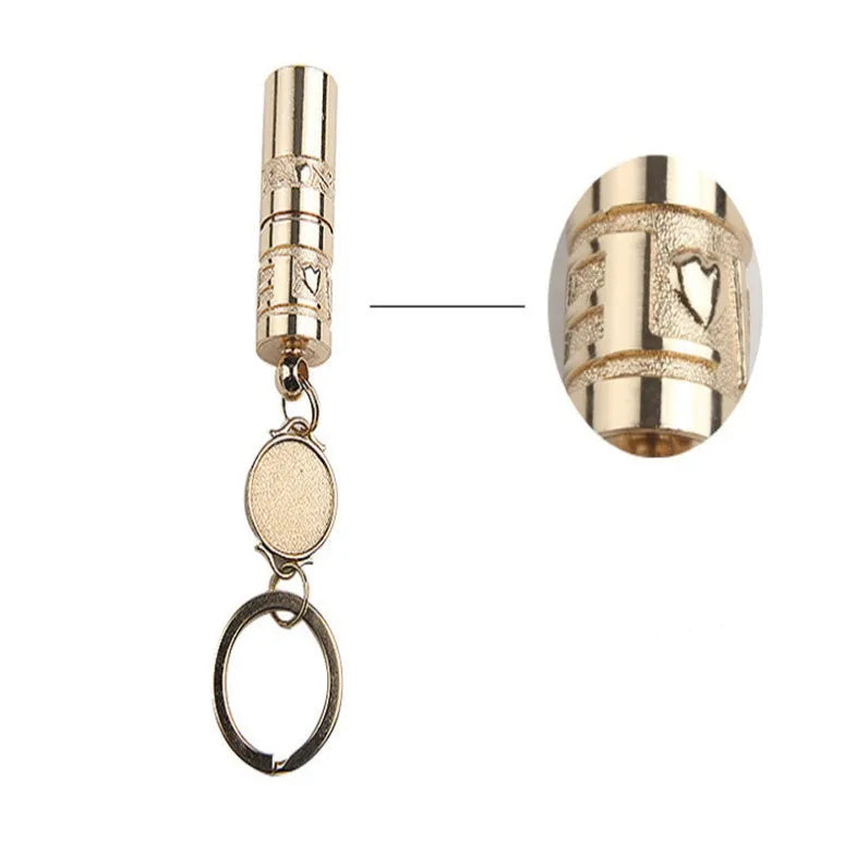 Gold waterproof zinc alloy LED flashlight keychain for emergency outdoor lighting