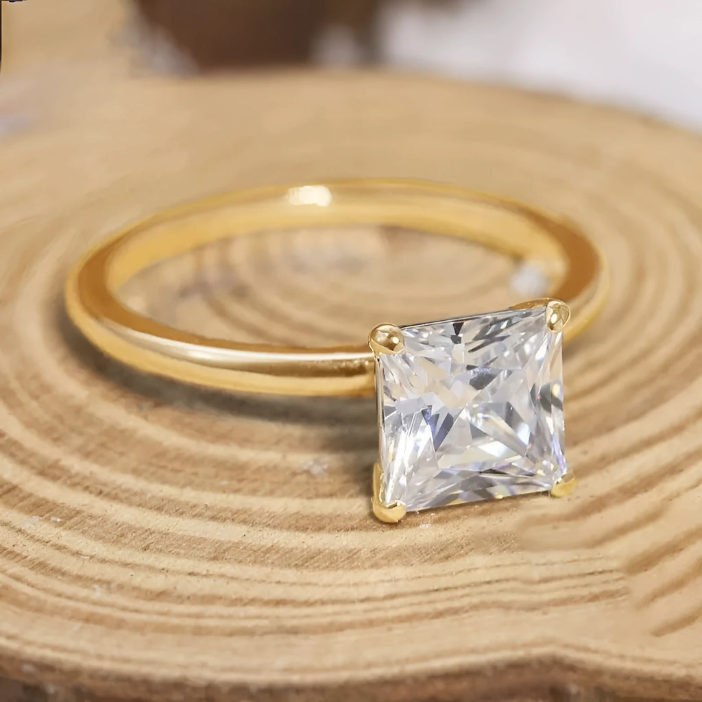 925 silver geometric ring with zirconium details in silver, gold, and rose gold finishes