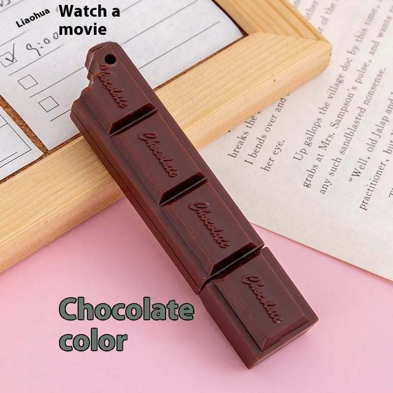 Chocolate ballpoint pen with cartoon food design, 0.5mm bullet tip, available in pink, beige, or brown colours