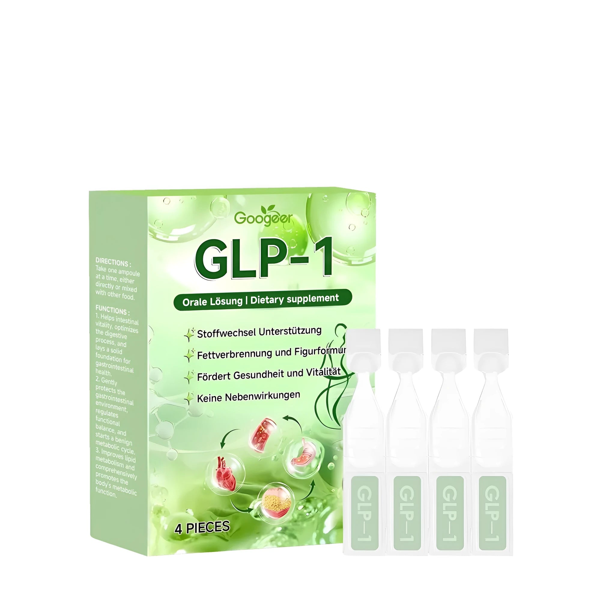 GLP-1 body shaping drops with traditional Chinese medicine extract in a 4-piece pack