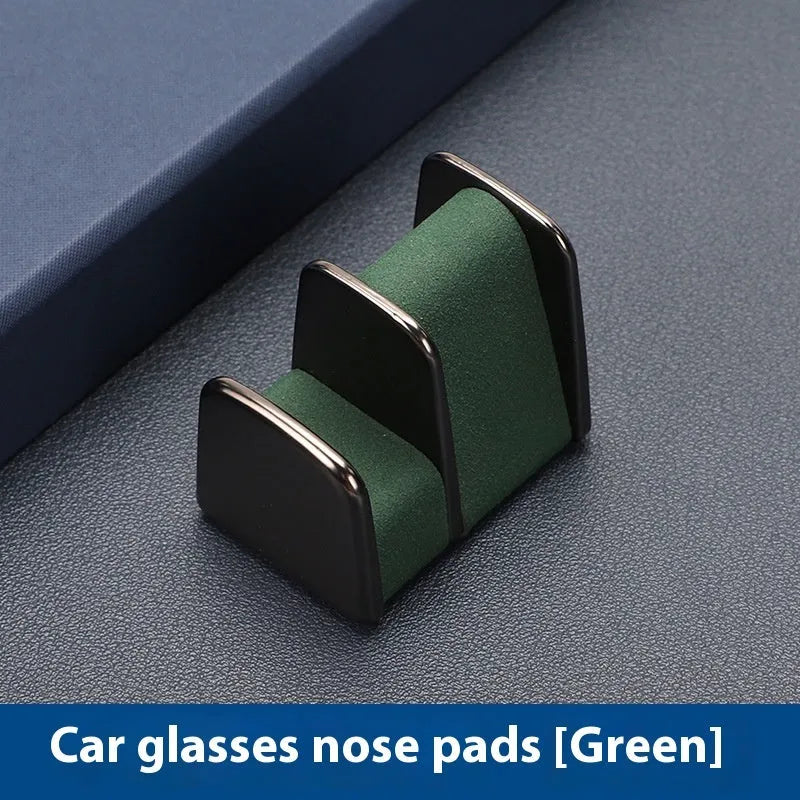Zinc alloy leather car dashboard glasses clip in green, black, grey, or red