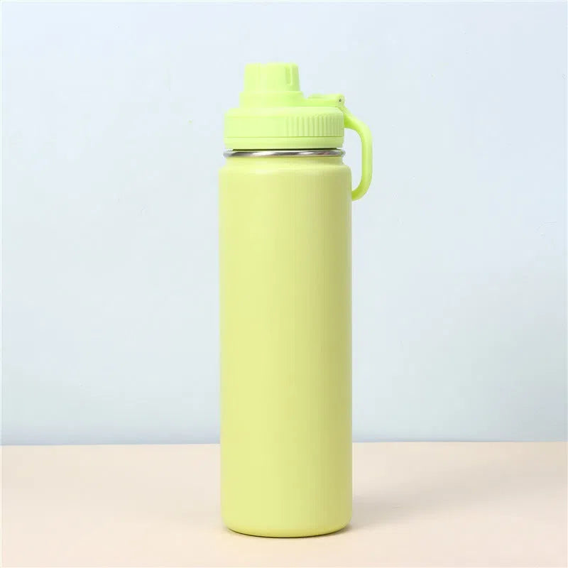Dopamine colour scheme 710ml stainless steel insulated fitness yoga water bottle with rope