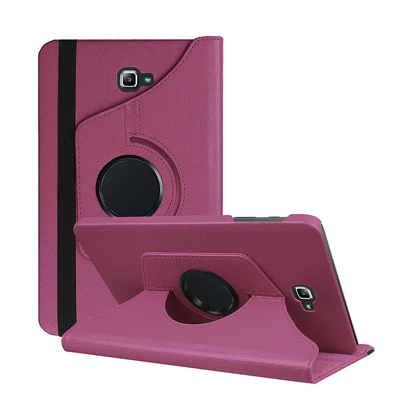 iPad 1 rotating leather protective case in clamshell design showing multiple colour options.