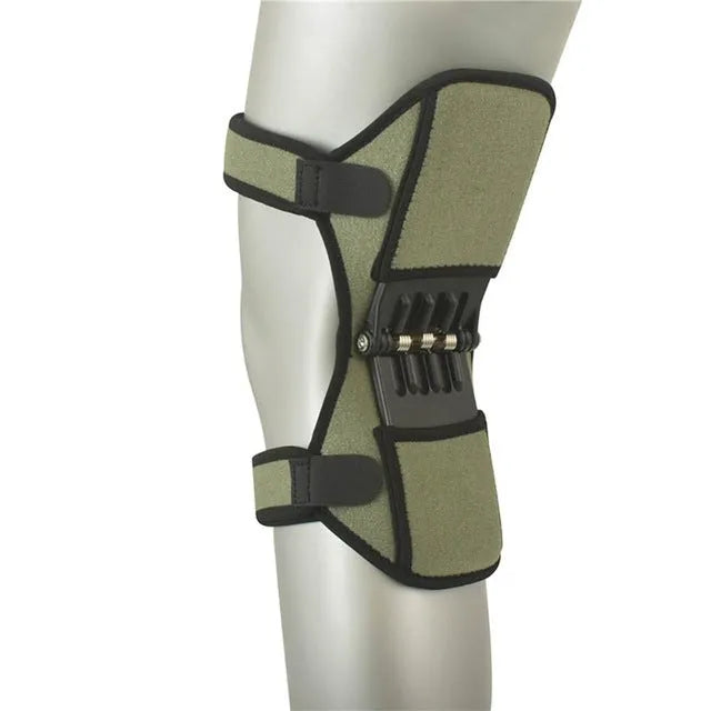 Adjustable knee brace with patella support and spring mechanism in breathable fabric
