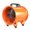 8-inch industrial axial flow fan with titanium steel blades and 5-metre flexible duct for dust removal