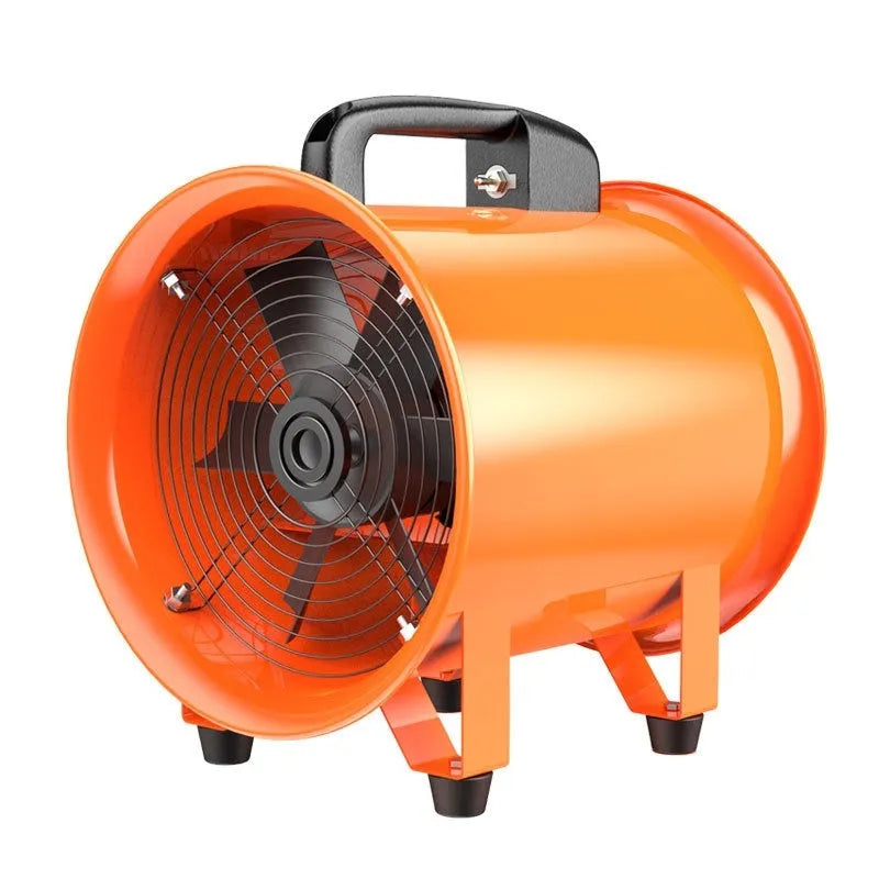 8-inch industrial axial flow fan with titanium steel blades and 5-metre flexible duct for dust removal