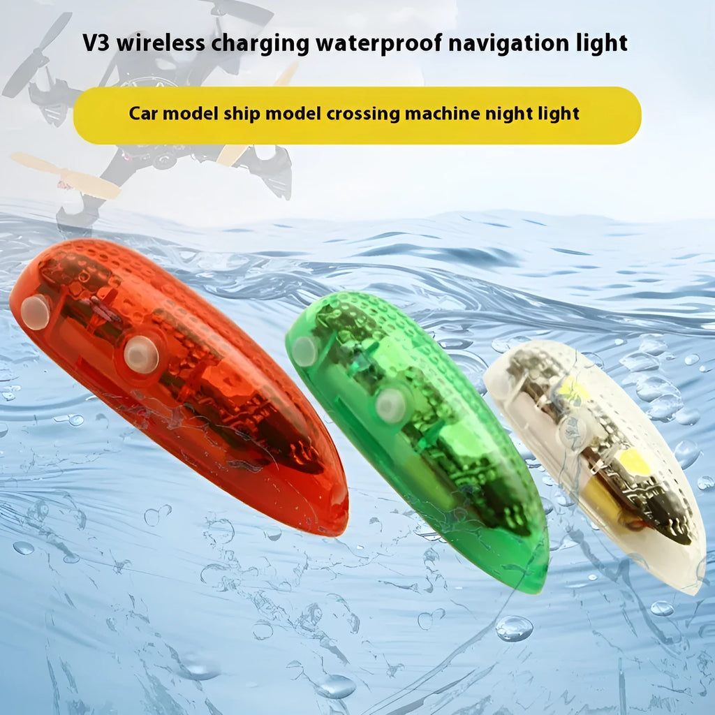 V3 wireless charging waterproof navigation light for model ships and aircraft with LED illumination