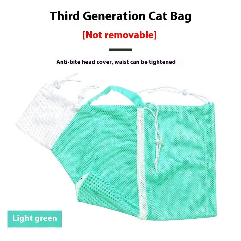 Upgraded cat grooming bag with detachable sponge in grey and white colour option