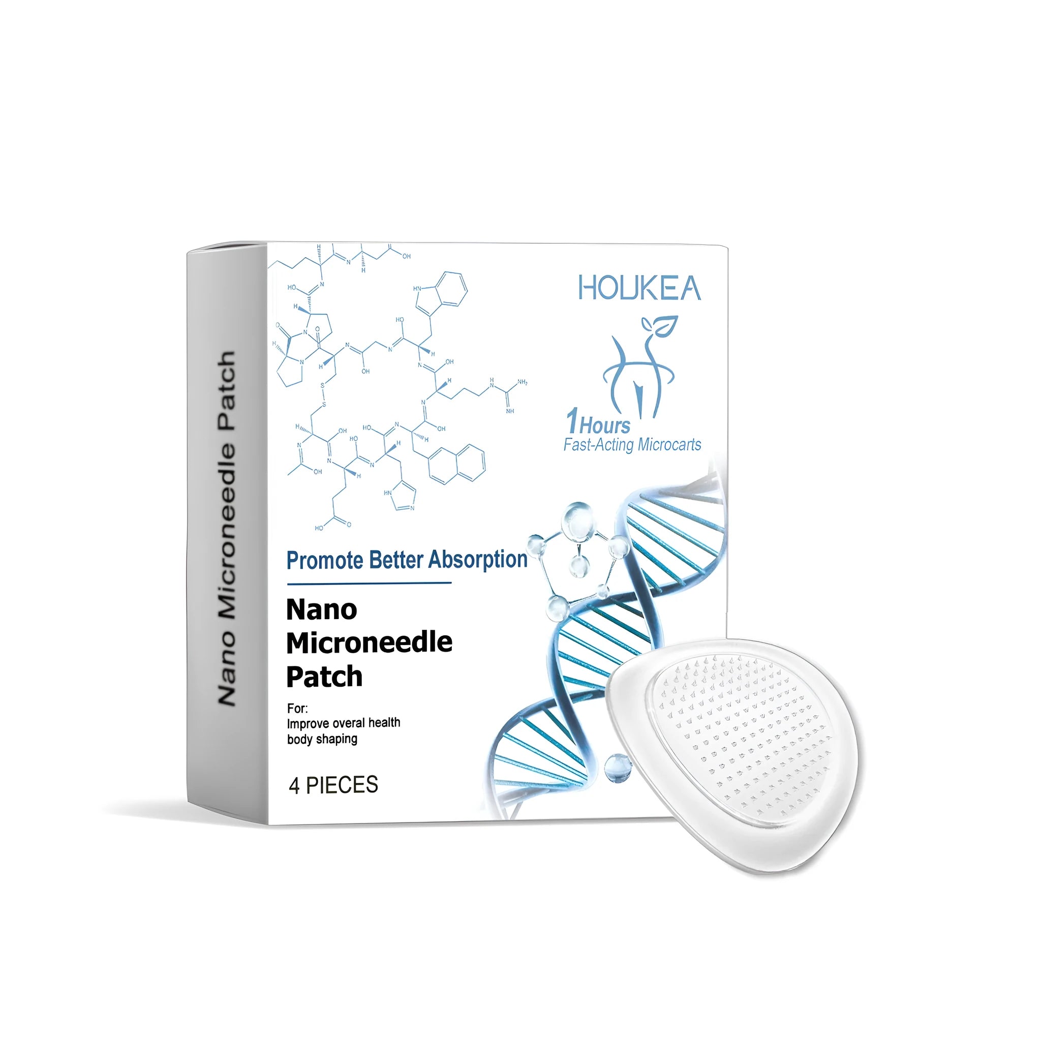 Four nano microneedle patches with botanical ingredients including paeonia lactiflora root and cinnamon oil